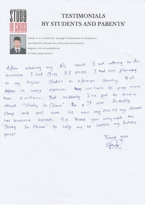 Chakitha Testimonial